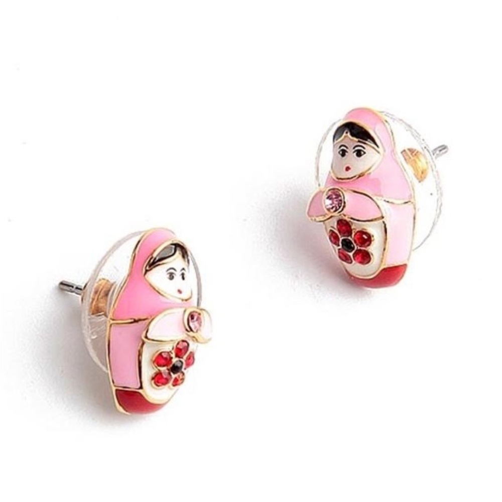 kate spade Pink and Red Matryoshka Earrings - Picture 2 of 5